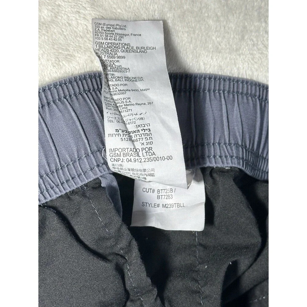 Billabong Larry Layback Men's M Gray Stretch Walk Shorts